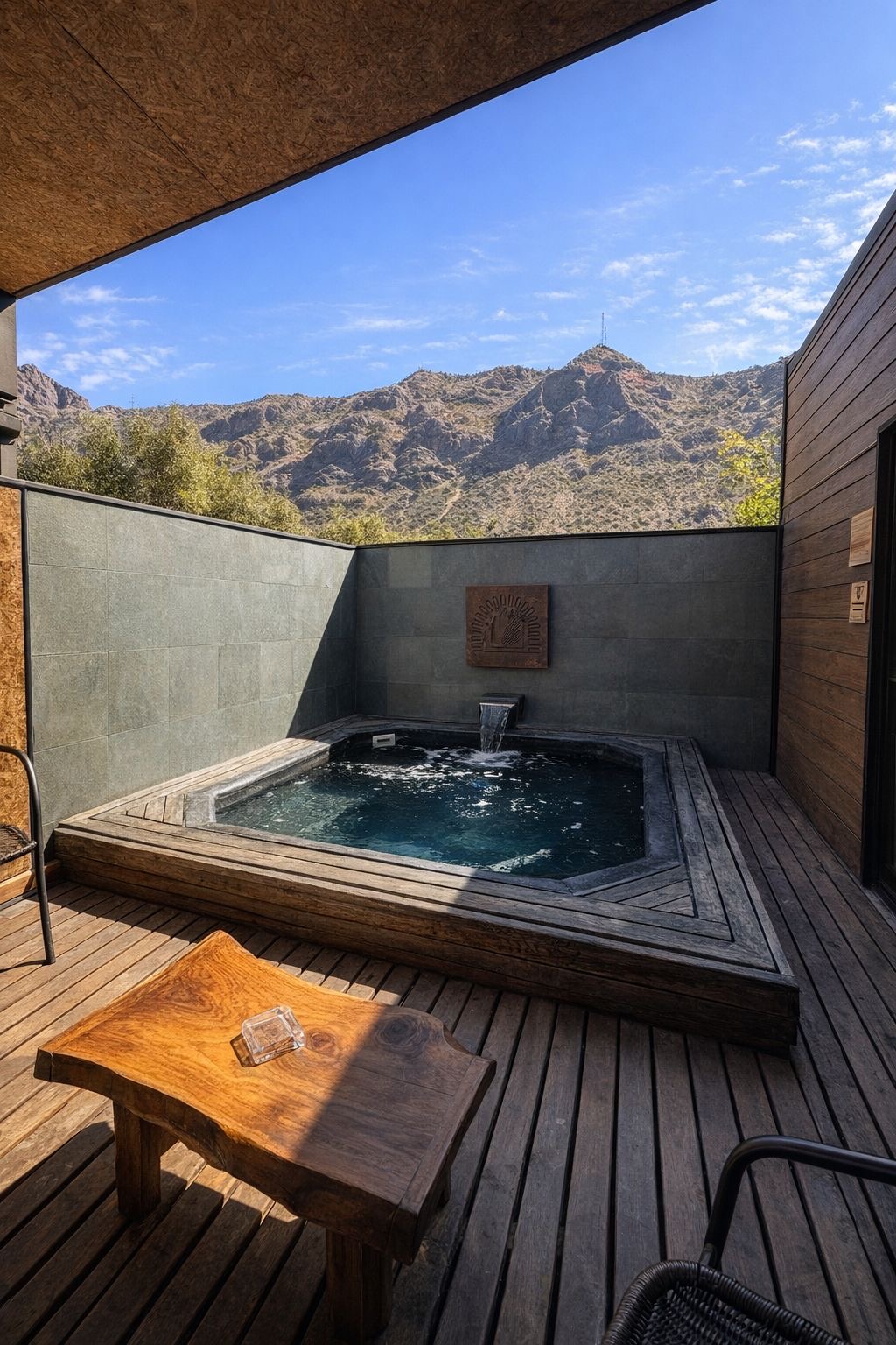 Piscina com hidromassagem privativa da Suite com vista para as montanhas