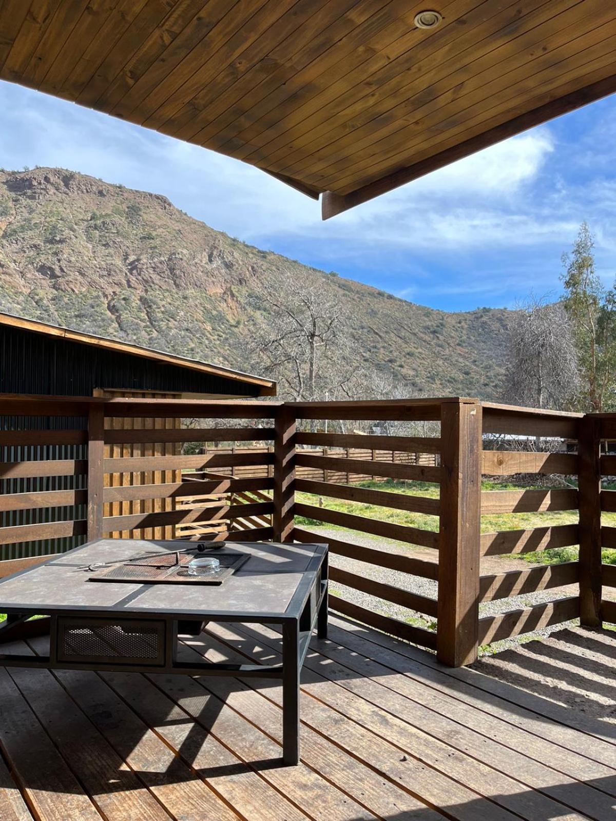 Wooden terrace overlooking the mountains